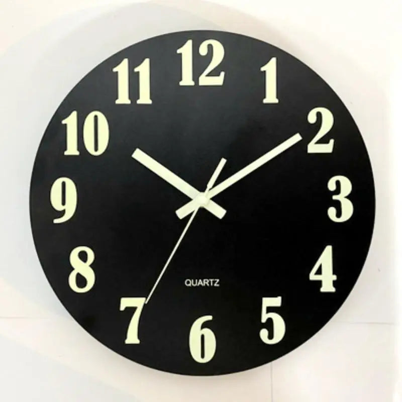 8 Inch Luminous Wall Clock Wood Silent light in dark night Nordic Fashion Wall Clock Non Ticking Clock With Night Light