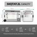 Alpicool T50 Dual Temperature Control 12 Volt Refrigerator 53 Quart Portable Car Fridge Freezer (-4°F~68°F) for Truck, RV, Boat