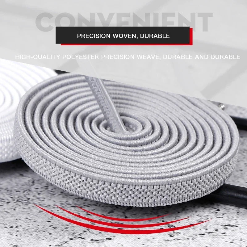No Tie Shoe Laces Elastic Laces Sneakers 8MM Widened Flat Elastic Shoelaces Adult Quick Shoe Lace Rubber Bands for Shoes