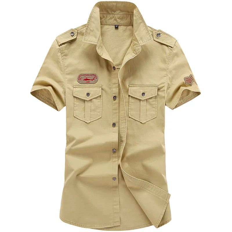 Men's Spring Cotton Casual Shirt Military Tooling | SAMAG