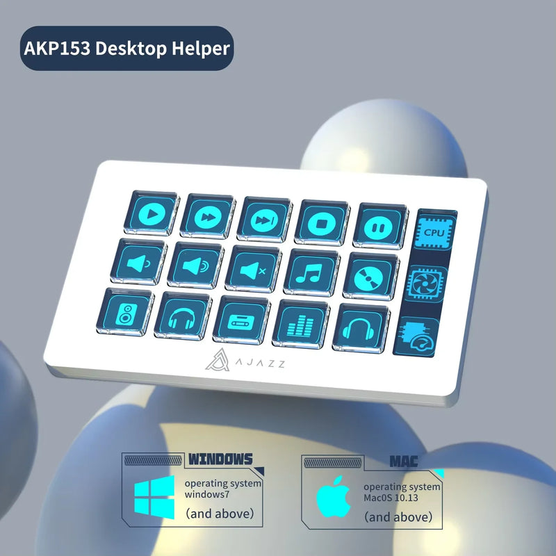 AJAZZ AKP03E/153E Programmable Macro Keyboard  Mechanical Gaming Keyboard Custom Button Mini Keyboard For Multiple Scenario
