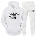 Lover Tracksuit Hoodies Printing QUEEN KING Couple Sweatshirt Plus Size Hooded Clothes Women Two Piece Set - View 12 | SAMAG