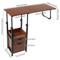 Foldable Laptop Desk with Wheels Height Adjustable Bedside Computer Table Portable Bedroom Office Table