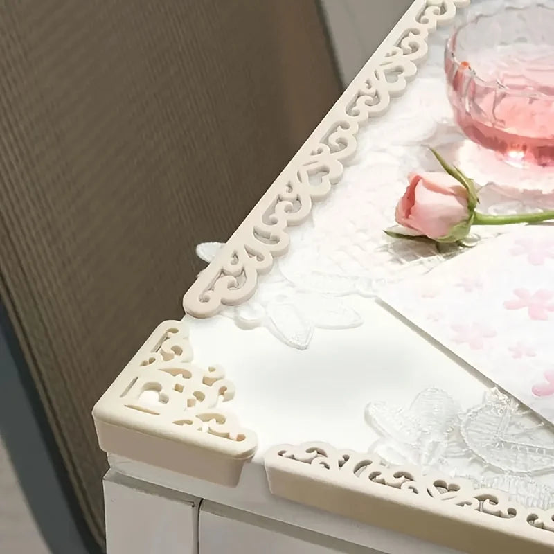 4pcs Silicone Corner Protective Cover - Elegant Hollow Flower Design, Table Corner Protector, Protecting Children's Safety