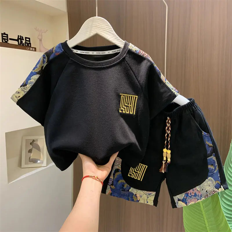 Korean Clothes for Children Boys T-shirt Shorts 2-piece | SAMAG