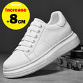 Men's Invisible Height Increasing Elevator Shoes Lace-up Sporty White Sneakers 6cm 8cm 10cm Taller Size Plus Invisible Elevate