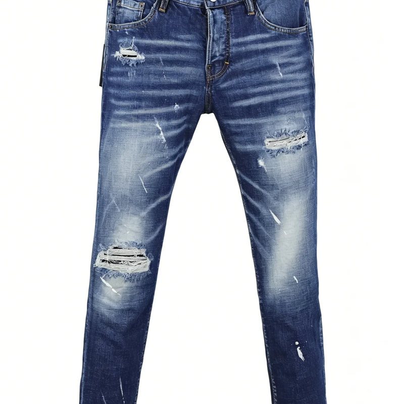 6060 Four Seasons New Men's Washed Ripped Patch Old | SAMAG
