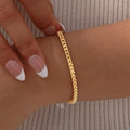 Square Keel Chain Bracelet for Women, Stainless Steel Gold Color Punk Fashion Jewelry Gift | SAMAG