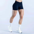 Vision Shorts 4.5'' Crossover Waist Seamless Yoga Shorts Hip Lifting Women Workout Gym Shorts Fitness Scrunch Bum Sports Shorts