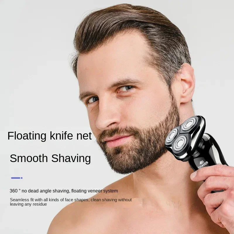 New Shaver LCD Digital Display Full Body Wash Haircut Nose Hair Shaving 3-in-1 Electric Razor Dual Use of Dry Wet Beard Trimmer
