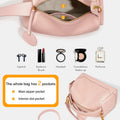Women Genuine Leather Pillow Bag Designer Metal Hardware Top Handle Ladies Handbag Small Boston Tassel Girls Beige Leather Bag