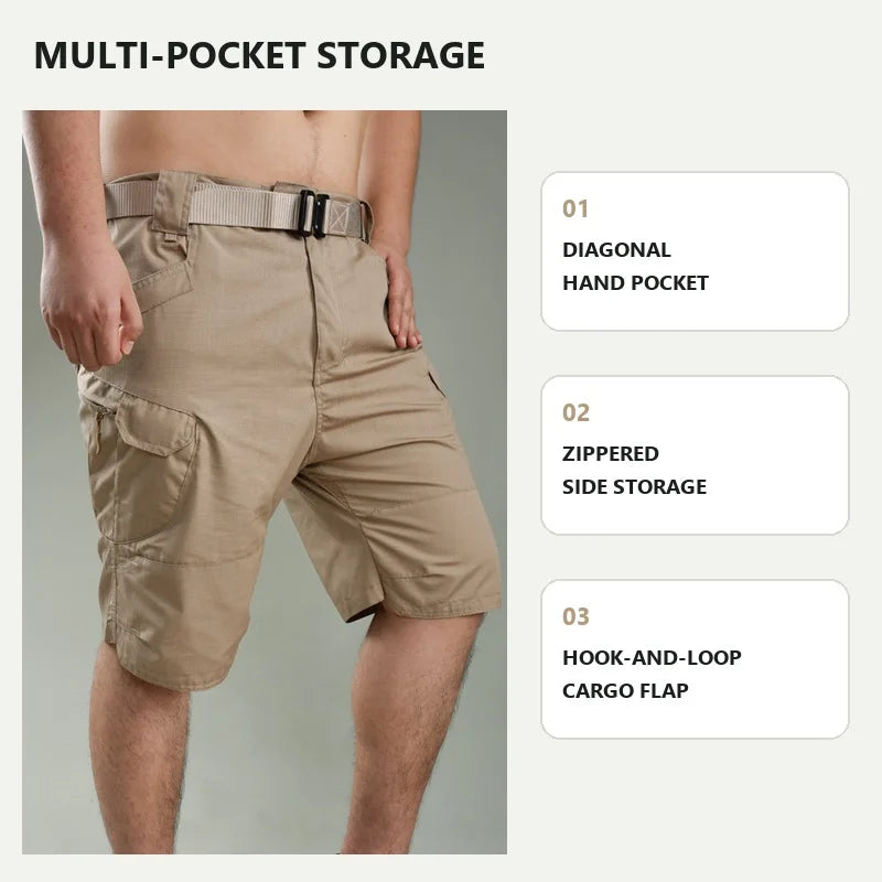 IX7 Men Tactical Cargo Shorts Summer Waterproof | SAMAG