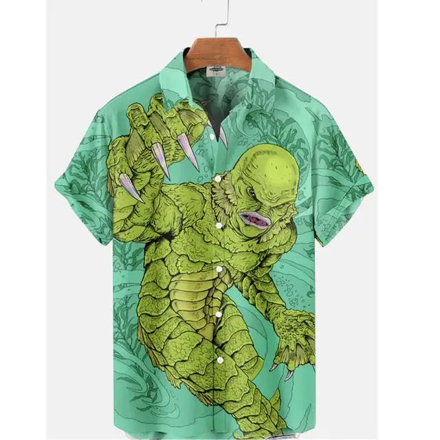 Summer Men's Hawaiian Shirt Movie Figures Horror Vintage | SAMAG