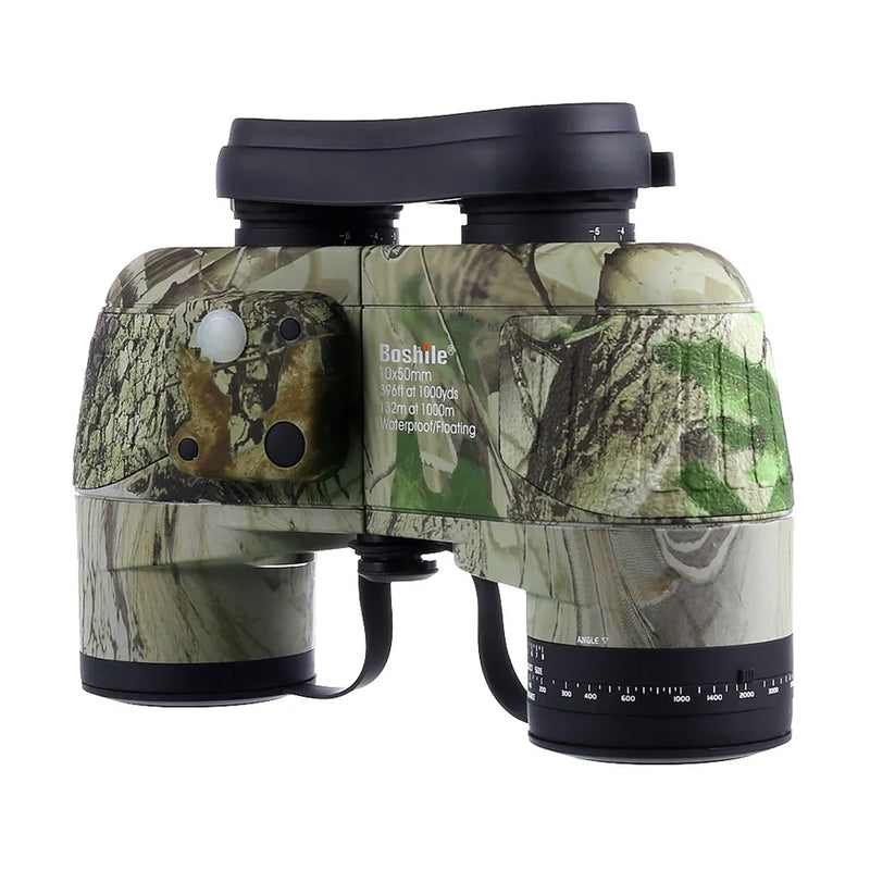 Boshile 10x50 Binoculars Built-in Compass Telescope Zoom Navigation Hunting Hiking Camping Big Eyepiece Waterproof Nitrogen Bak4