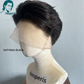 Hesperis Men's Shaved Short Pixie Cut Wig Full Lace Glueless Human Hair Handsome Full Head Wig for Daily Wear Human Hair Wigs