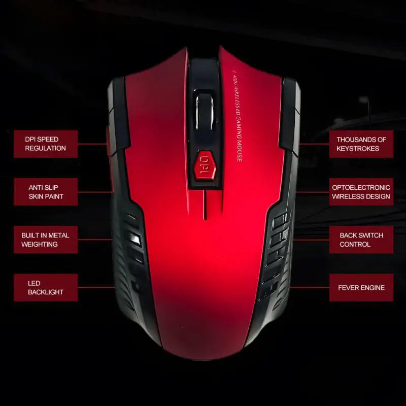 2.4G Wireless Mouse USB Receiver 6 Buttons Professional Optical Wireless Mouses USB Right Scroll Mice for Laptop PC Gamer