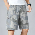Men's Camo Shorts Elastic Waistband Casual Cargo Hiking | SAMAG