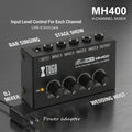 Mini Mixing Console 4 Channel Audio Mixer Mobile Recording Soundcard Studio Podcasting Live Streaming Equipment MH400