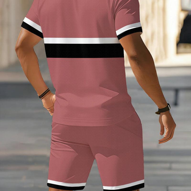 Summer Men's Polo Shirt Set - 3D Printed Design | SAMAG