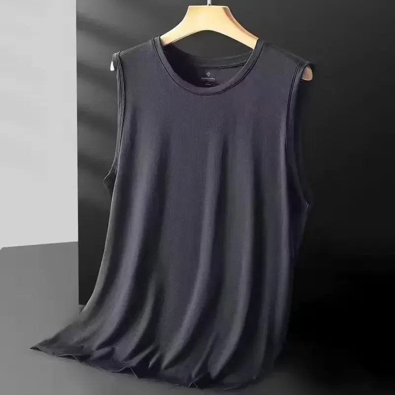Men's Ice Silk Mesh Vest Lightweight Sports Summer Wear Sleeveless T - shirt Tank Top Casual Fashion - View 5 | SAMAG