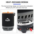 Widesea Camping Cooking System with Heat Exchanger Outdoor Gas Burner Stove Tourist Pot Set Cup Tableware Cookware Tourism Hike