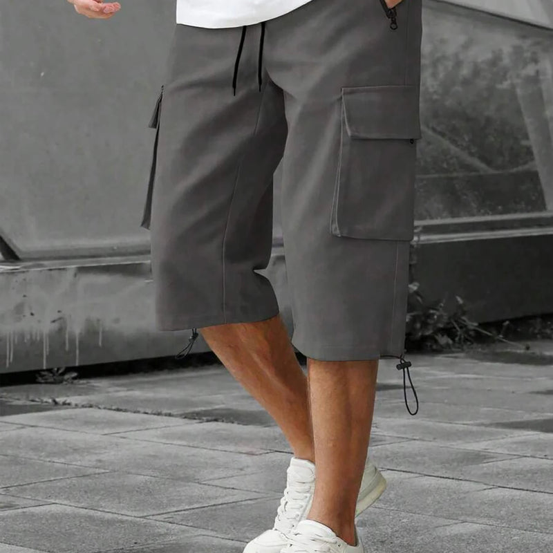 Men's 3/4-Length Cargo Shorts - Woven Twill Fabric | SAMAG