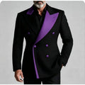 Men's Double Breasted Peak Lapel Wedding Suit Custom 3-Piece Groom Tuxedo Separates Formal Wedding Suit for Grooms Slim Fit Suit