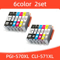 1SET 570 571 PGI-570 CLI-571 Ink Cartridge Compatible For Canon PIXMA MG5750  MG5751 MG5752 MG6850 TS6050  TS5050 TS5051 Printer