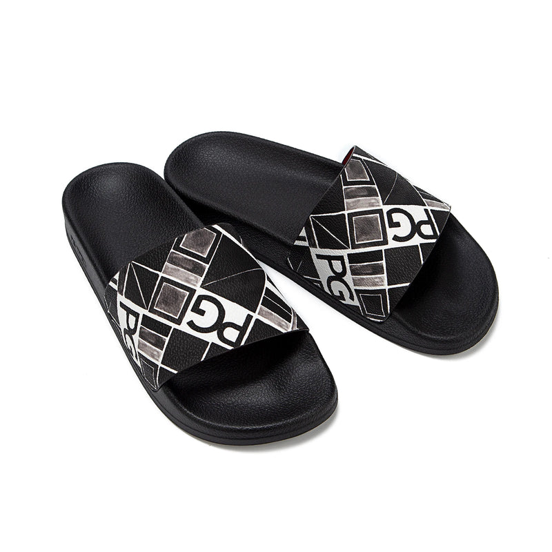 PG PATSY GARIS  New Fashionable Classic Simplicity Women's Slippers PVC Material Letter Printing Casual Flat Bottom Slippers