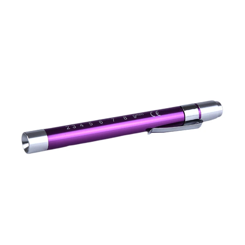 White Light Reusable LED Medical Penlight Flashlight With Pupil Gauge Pocket Clip Pen Light Torch Lamp For Nurses Doctors Readin