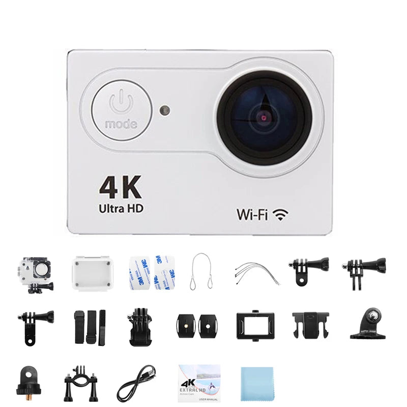 Ultra HD 4K Original Action Camera 1080P/30FPS WiFi 170D Diving Underwater Waterproof Helmet Vedio Remote Control Mini Sport Cam