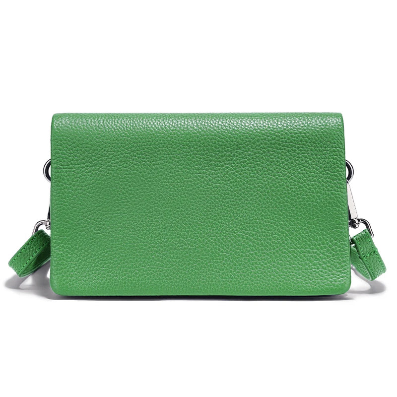 Zency New Soft Plain Color Leather Bag Multiple Pockets Women's Bag Genuine Leather Shoulder Crossbody Versatile Commuting Bag