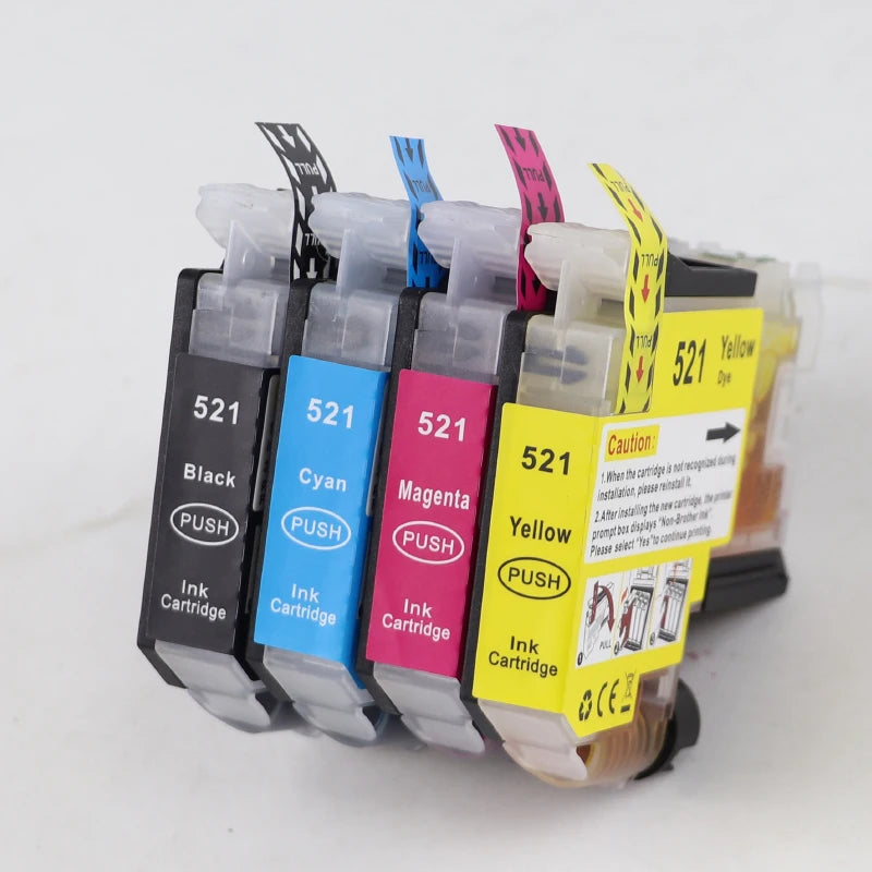 4color LC521 LC-521 LC 521 Ink Cartridge Compatible For Brother DCP J1260W J1310DW J1360DW J1460DW 1260 1310 1360 1460 Printer