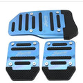 Aluminum Car Pedal Cover Set  Automatic Manual Transmission Gas Foot Covers in Red Silvery, Blue - Stylish Auto Interior