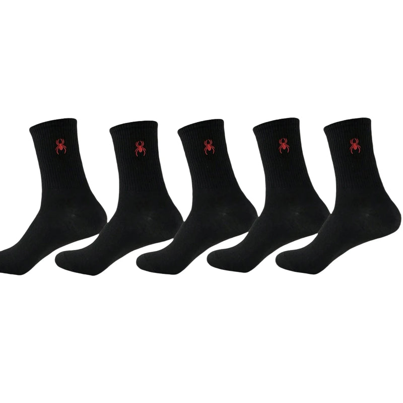 5/10/20 Pairs of Men's Crew Socks with Spider Pattern | SAMAG