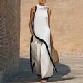 2026 New European American Women's Two-Piece Set: Solid Sleeveless Blouse with High Waist Pants, Elegant Casual Matching Outfit
