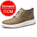 Men's genuine leather casual sports shoes new elevator shoes 8cm 6cm invisible height-enhancing shoes Men's elite sneakers