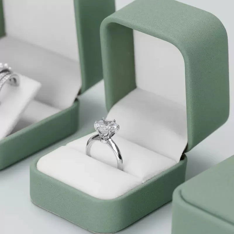 Oirlv Green Leather Jewelry Organizer Wedding Ring Box Pendant Bracelet Necklace Storage Case Gift Packaging Display Box
