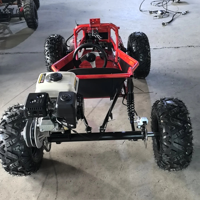Steering wheel kart beach bike with differential, electric start, reverse, 212 engine karting 8-inch 10 inch tires