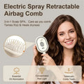 Electric Hair Brush for Anti-Frizz Detangling with Spray, Red Light Therapy & Retractable Teeth – Scalp Massage, Wet & Dry Use
