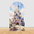 Fairy Tale Castle Butterfly Floral Arch Backdrop Cover Princess Girl Birthday Baby Shower Party Decor Photography Backgrounds