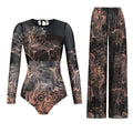Women's Long Sleeve Swimwear Sunscreen One Piece Swimsuit | SAMAG