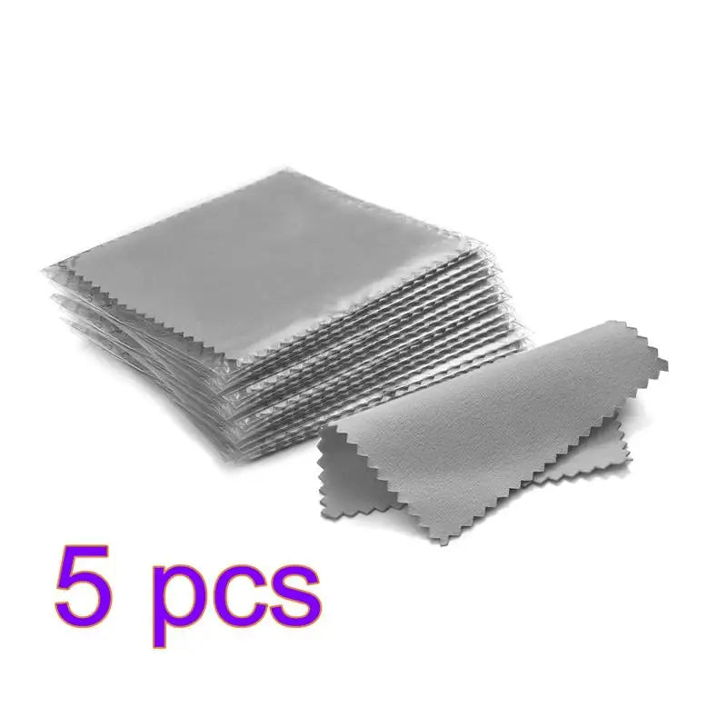 10pcs/50pcs Sterling Silver Polishing Cloth Set Jewelry Cleaning Cloths Soft Wipe Wiping Cloth Keep Jewelry Shining Tools
