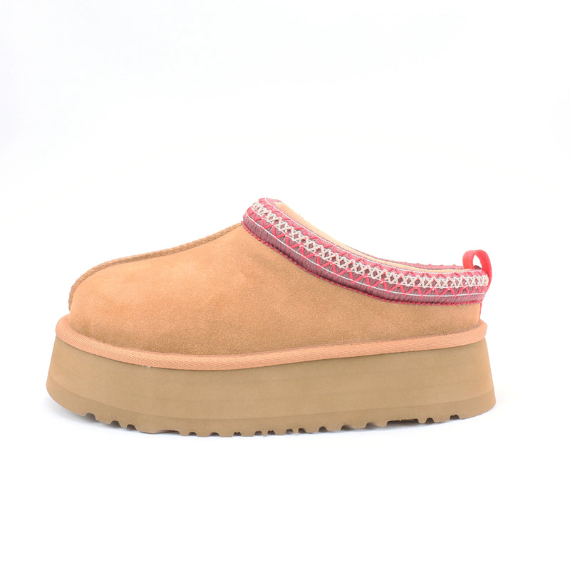 Women's Platform Clog Mule Slippers Genuine Cow Suede Upper Real Wool Lining Thick EVA Sole Non-slip Warm Winter Slip-on Indoor