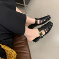 2026 Summer New Women's Mules And Clogs Closed Toe Woven Hollow Out Breathable Slip On Shoes Plus Size Casual Flat Sandals мюли