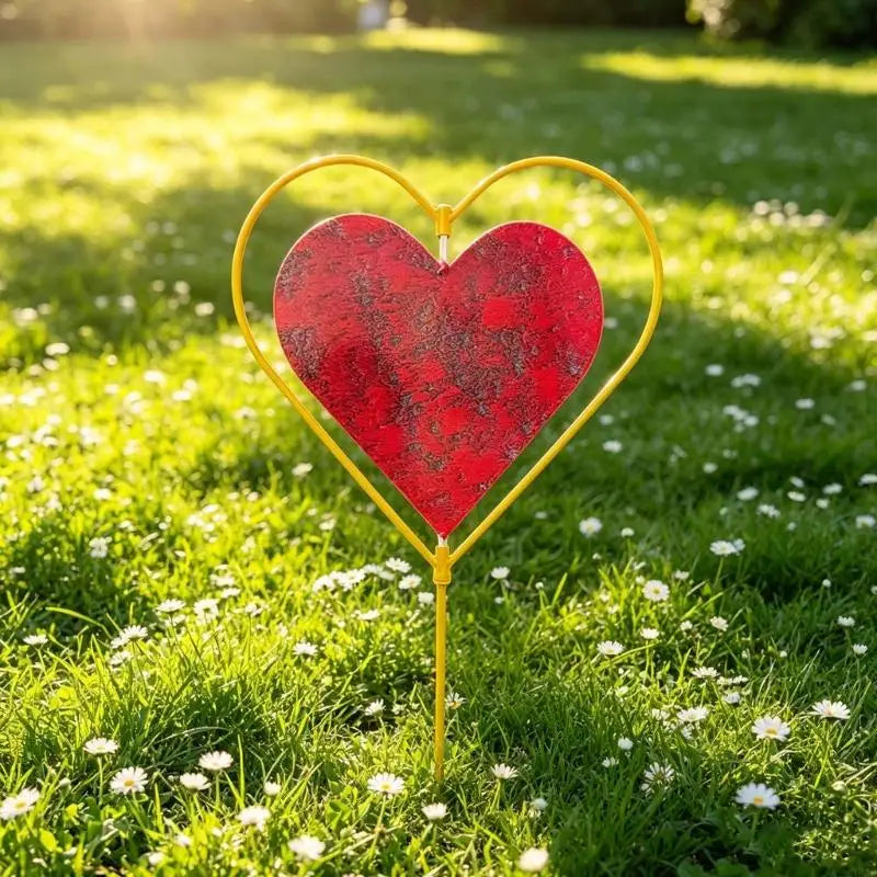 Garden Decors for Outside,Metal Love Heart Decorative Garden Stakes Yard Art Garden Decorations for Outdoor Pathway 37JD