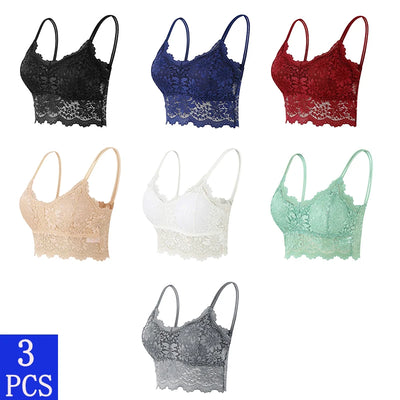 Women's Lace Bras Top Comfortable Bralette Solid Color | SAMAG