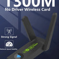 USB 3.0 WiFi Adapter 1300Mbps Dual 2dbi Antennas 5G/2.4G Wireless for Desktop PC Laptop Network - Visuel 2 | SAMAG