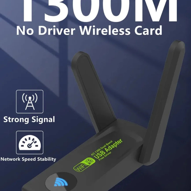 USB 3.0 WiFi Adapter 1300Mbps Dual 2dbi Antennas 5G/2.4G Wireless for Desktop PC Laptop Network - Visuel 2 | SAMAG