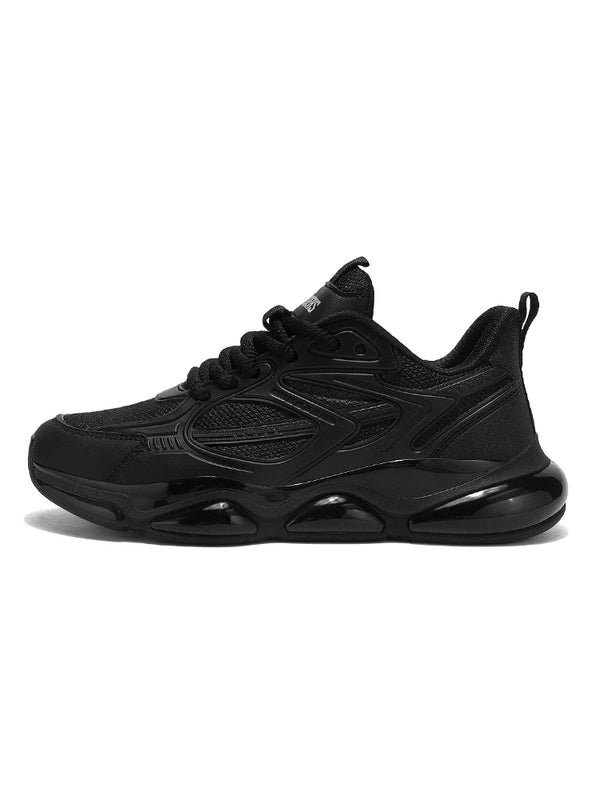 Men's Sports Shoes Trendy Flat Heel Low-top Soft-soled Round Toe Lace-up Large Size New High-quality Solid Color Running Shoes